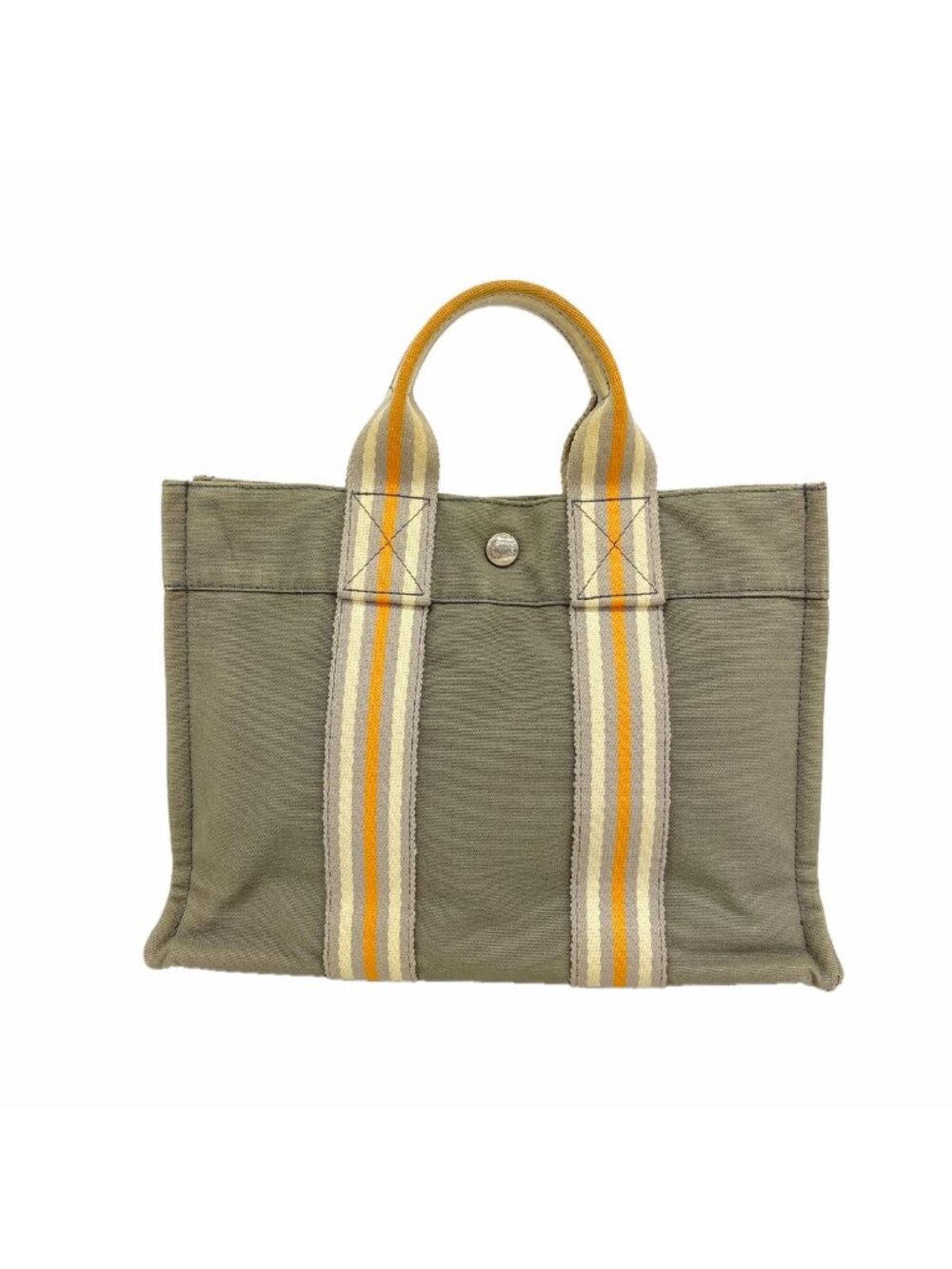 Hermes Tote Bag Fourre Tout PM Canvas Gray Silver